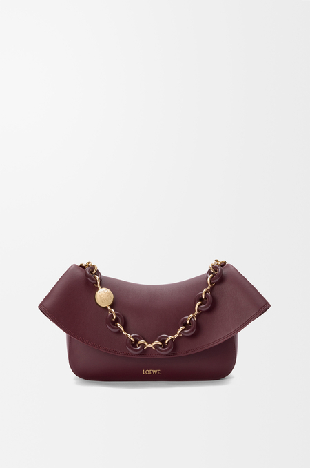 LOEWE Medium Ola bag in smooth calfskin Dark Burgundy